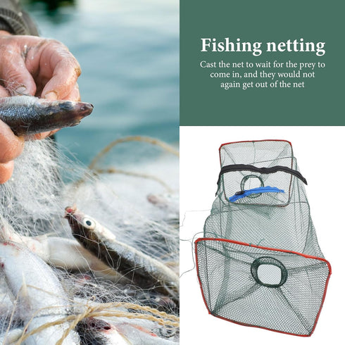 18.11X8.66 Inch Set 3 Unomor Folding Lobster Net Portable Crab Trap Crawfish Bait Cage Fishing Net of for Outdoor