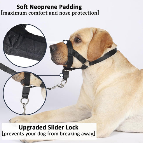 BARKLESS No-Pull Head Collar for Dogs, Soft Adjustable Halter Harness for Training & Walking