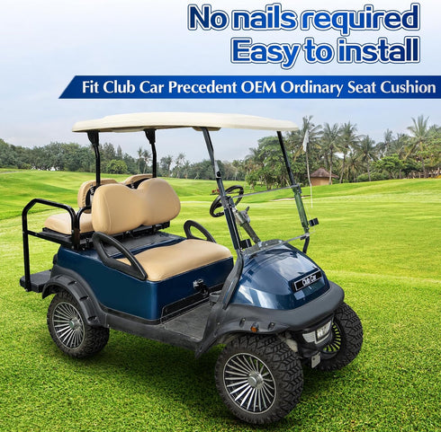 NOKINS Golf Cart Seat Covers Leather Front Seat Cover Fit Club Car Precedent,Smooth and Simple Style,No Stapler,Golf