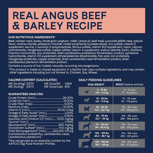 CANIDAE Pure Adult Dry Dog Food with Wholesome Grains, Real Beef & Barley Recipe, 4 lbs.