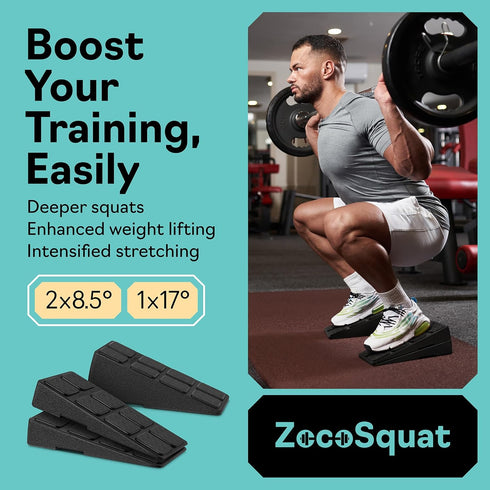 Squat Wedge Set of 3 - Slant Board for Calf Stretching, 520 LBS Weight Capacity