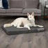 Furhaven Water-Resistant Orthopedic Dog Bed - For Large Dogs up to 95 lbs, Removable Washable Cover, Stone Gray,