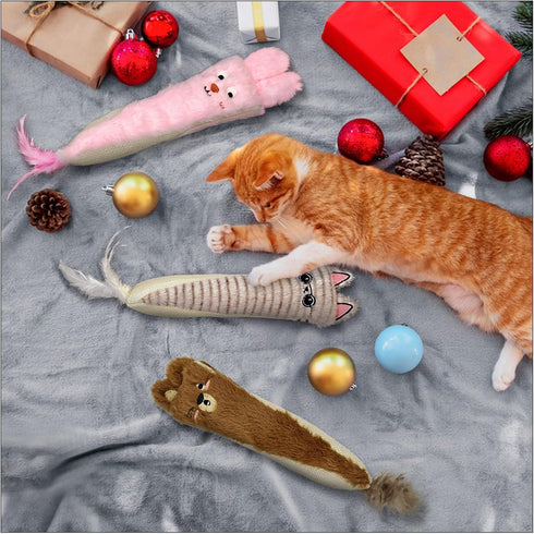 Cats,10.24inches 2 Andiker Catnip Toys for Indoor Plush Toy for Cats with Crinkle Paper Inside,Fluffy cat Toy
