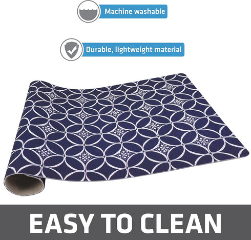 Drymate Pet Bowl Placemat - Dog & Cat Food Feeding Mat, Absorbent Fabric, Waterproof Backing, Machine Washable (12” x