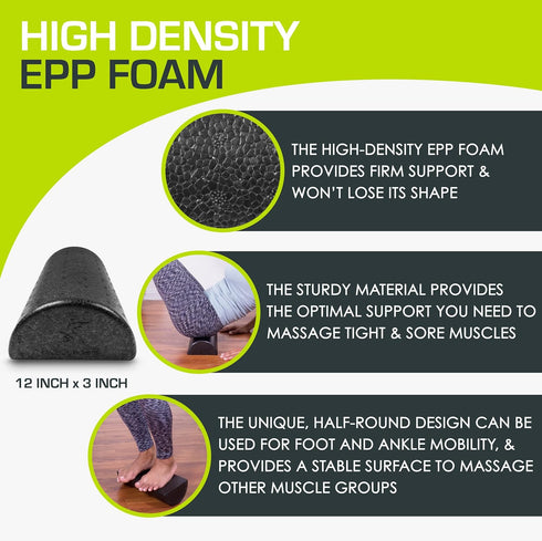 ProsourceFit High Density Foam Rollers, 36 Inches Long Firm Full Body Massager for Yoga, Pilates, Post Workout