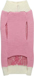 Pink Argyle Knit Dog Sweater for Girls, Pet Clothes for Dog Coat Sweatshirt, Large (L) Girth 18-20"