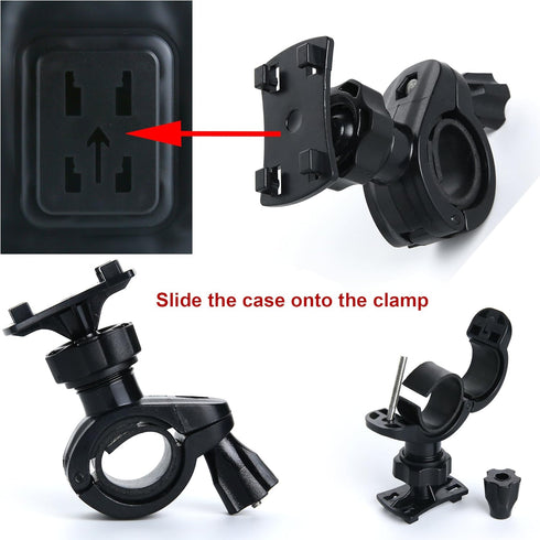 Waterproof Phone Holder Bike Handlebar Mount, 360 Degree Rotation for iPhone, Samsung, Android, IPX8