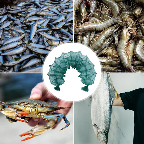 14-Segment 2.1m Portable Fishing Trap Net Mesh Fish and Shrimp Cage Sturdy Foldable Fishing Keep Net Accessories