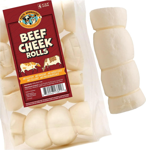 Pack Approved Beef Cheek Rolls for Dogs - Natural & Odor-Free Dog