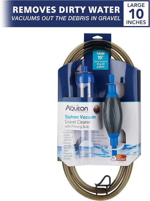 Aqueon Siphon Vacuum Gravel Cleaner, Large 10 Inches with Bulb