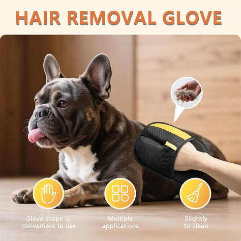 Hasina Pet Hair Removal Glove for Dogs & Cats, Upgrade Reusable Electrostatic Pet Grooming Glove, Remover Mitt