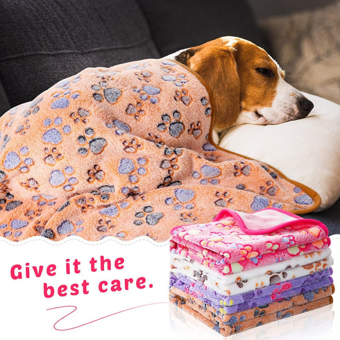 Tegeme 8 Animal(30 41 Inch,Mixed Pcs Fleece Dog Blankets for Small Dogs Cat Soft Coral Velvet Warm Sleep Mat Fluffy Dog