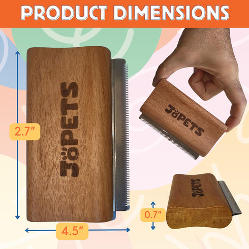 Generic JoPets - Professional Wood Deshedding & Undercoat shedding brush for Dogs, Cats, Horses - Ergonomic Grooming