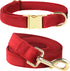 PetiFine Dog Collar and Leash Set, Adjustable Red Velvet Collar, Super Soft with Metal Buckle for Small Medium Large