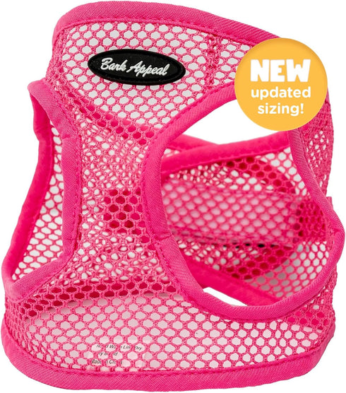 Pink Netted Step-in Dog Harness for Small-Medium Pets by Bark Appeal – Updated Sizing, XS