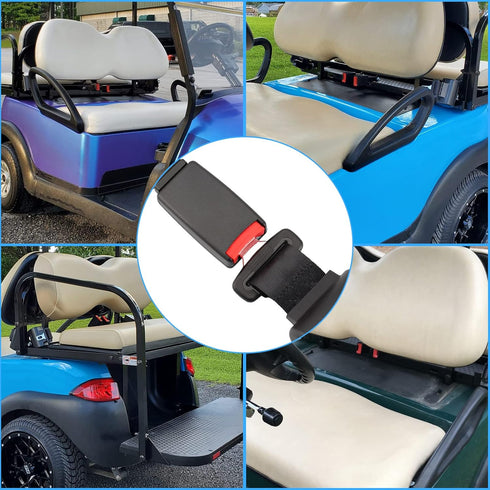 Dewkake 4pcs Golf Cart Seat Belts Kit, Universal Retractable Front and Rear Golf Cart Seat Belt Kit for EZGO, Club Car