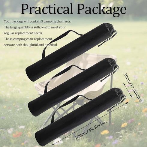 XLANMAY 3PCS Camping Chair Replacement Bags - Sturdy Chair Bags for Folding Chairs Carry Storage Bag for Camping Chair