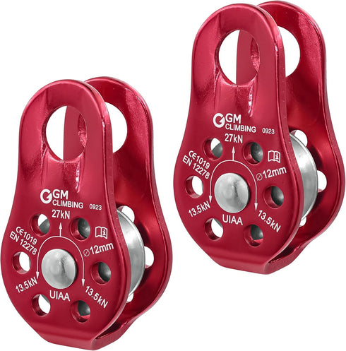 GM CLIMBING Fixed Micro Pulley 27kN CE UIAA Certified for Slack Tending