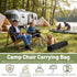 Nogeqi 80x20cm/31.5x7.87in Camping Chair Bag Replacement, Black Portable Folding Chair Bag with Shoulder Strap