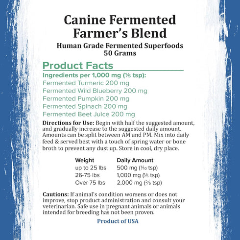 Canine Fermented Farm Superfood Dog Supplement, Vitamin & Mineral Rich Blend with Digestive Enzymes for Dogs
