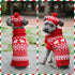Dog Christmas Sweater Scarf and Hat Set, Cute Red Reindeer Snowflake Outfits for Small Dogs Cats, Large