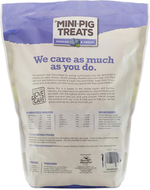 Manna Pro Mini-Pig Treats | Berries & Cream Flavor | 4 lb