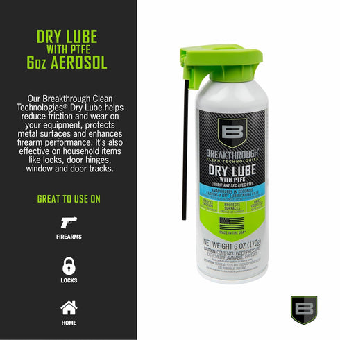 6oz, Breakthrough Clean Technologies Aerosol Dry Lube, Clear