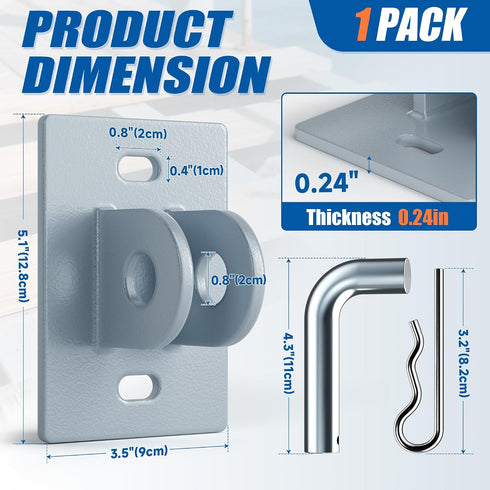 1 Pack Stationary Dock Connector Hinge Kit | Galvanized Dock Hardware Brackets | Heavy-Duty Dock Parts for Connect Dock