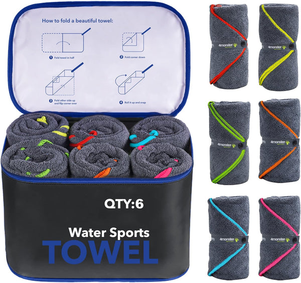 4Monster 4-Pack Quick Dry Microfiber Travel Towels Super Absorbent, Ultra-Soft Camping Towel