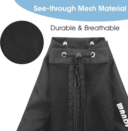 WANDF Swim Bag Mesh Drawstring Backpack for Swimming, Gym, and Workout Gear