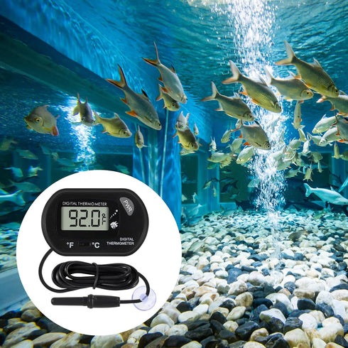 2Pcs Digital Aquarium Thermometer, Fish Tank & Reptile Water Temperature Test with LCD Display (?/?)