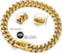 Gold Dog Chain Collar Walking Metal Chain with Secure Buckle, 18K Cuban Link Heavy Duty for Medium Dogs (14MM, 18")