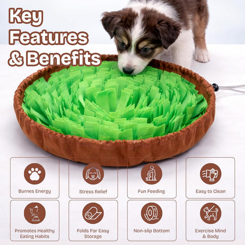 ABNIA Snuffle Mat for Dogs | Travel-Friendly & Durable Dog Sniff Mat | Encourages Foraging, Mental Stimulation, Slow