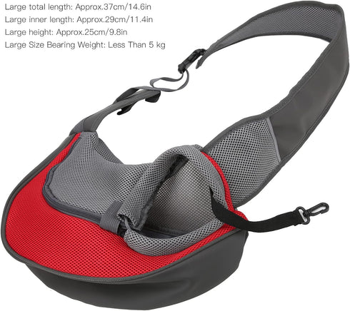 Pet Dog Sling Carrier, Portable Wear-resistant Puppy Carrier Bag with Breathable Mesh for Dogs, Adjustable Strap