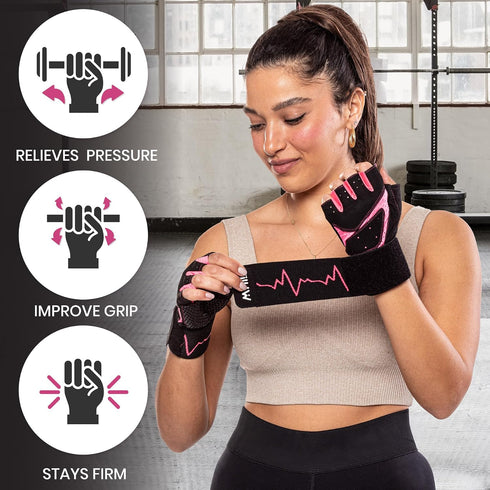 MhIL Workout Gloves for Women Breathable Gym Gloves for Women with Palm Protection and Enhanced Grip Padded Weight