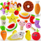 LEGEND SANDY 14 Pack Cute Stuffed Plush Dog Toys - Squeaky Fruits and Vegetables for Small Medium Pets