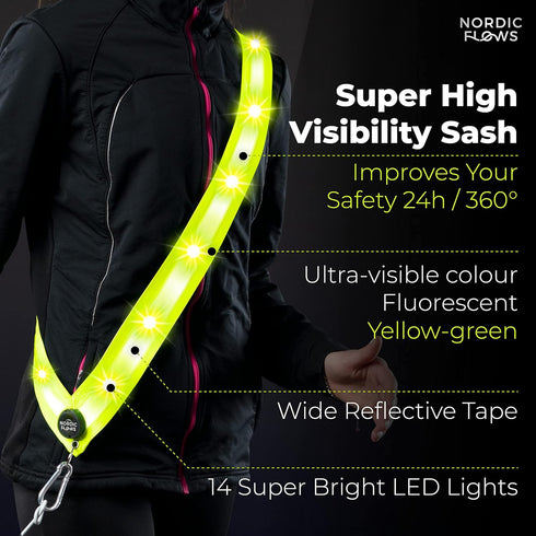 Rechargeable LED Reflective Lighted Vest for Walking in The Dark, Night Dog Walking Gear