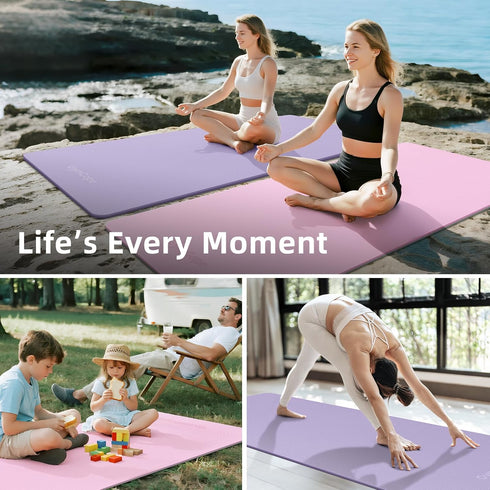72"x48" 78"x57", 1/4"1/2" Extra Large Yoga Mat or Thick Mat for Women & Men, TPE Non-Slip Pilates Mat for Home Gym