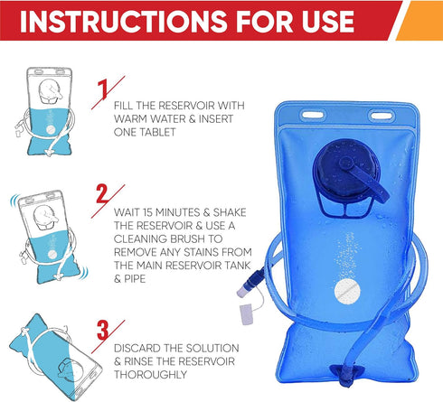 Reservoir Hydration Bladder Cleaning Kit - 6-In-1 Cleaning Kit with Brushes, Cleansing Tablets & Carry Pouch