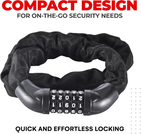 Pro-Bike Tool Bike Locks, 35.4-Inch Heavy Duty Anti Theft Bicycle Lock, 5-Digit Code Keyless Combination, Weatherproof