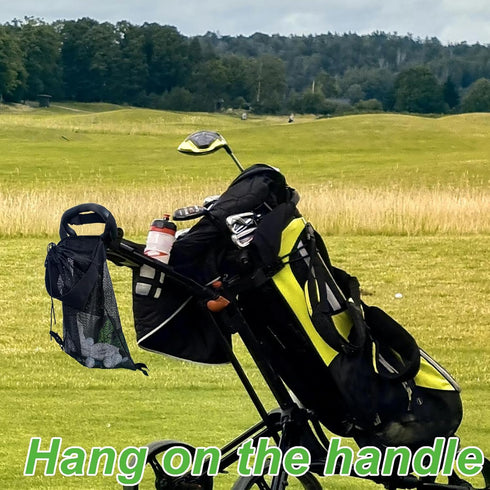 Golf Push Cart Storage Bag, Organizer with Mesh Closure, Push Cart Accessories