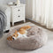 WNPETHOME Calming Dog Bed Cat Bed Donut, Faux Fur Self-Warming Cuddler, Round Plush (30 x 30 x 10 Inch, Brown)