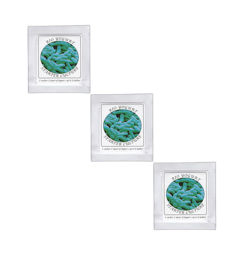 Pack 3 Yogurt Starter Cultures - of Freeze-dried Culture Sachets for Bifido Yogurt