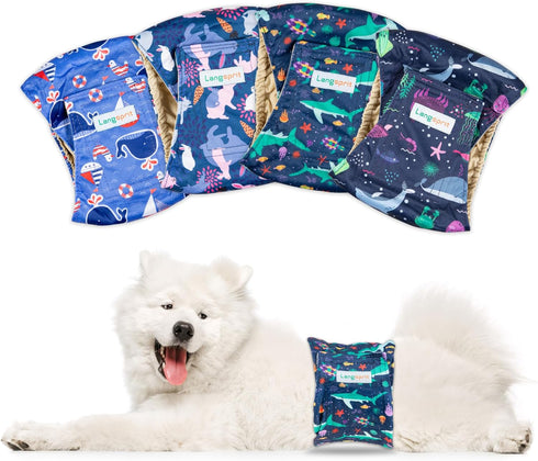 Bands(4Pack), Male Dogs Diapers Belly Washable Reusable Male Boy Doggy Wraps Panties for Doggie Puppy Pooping Potty