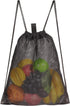 HAOGUAGUA 2-PACK Mesh Drawstring Bag, Mesh String Bag for Gym Laundry, Seashell and Beach Finds, Mushroom Hunting Bag