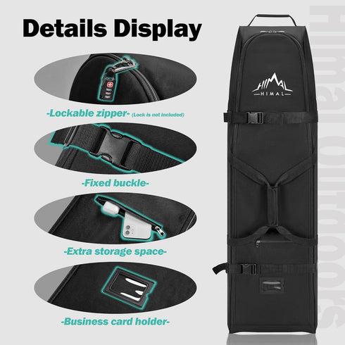 Himal Outdoors Soft-Sided Golf Travel Bag with Wheels - Heavy Duty 600D Polyester Oxford, Universal Size