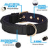 Didog Waterproof Dog Collar with Soft Padded, Strong Large Dog Collars with Metal Buckle, Lightweight and Breathable Dog Collars for Medium Dogs, Black,L