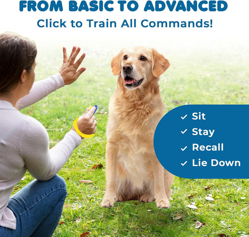 SunGrow 7-Pack Dog Clicker for Training with Wrist Bands, 2 Inches Multicolor, Effective Training Tools for Pets