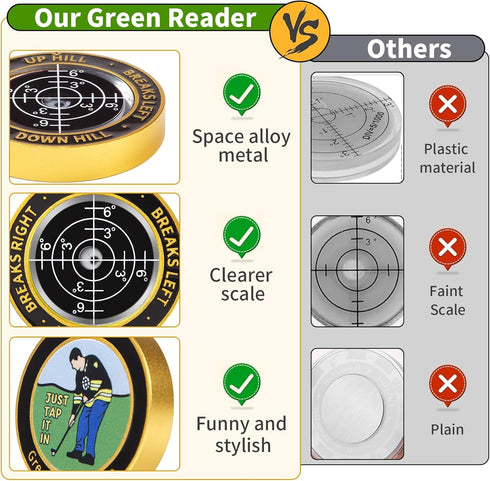 High Precision Golf Green Reader Funny Ball Marker Golf Putt Training Aid Bubble Level Golf Accessories Gifts for Men
