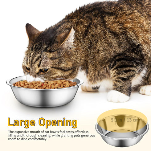 GANAZONO 3pcs Cute Small Cats Bowls, Metal Pet Food Feeder Bowls, Indoor Cat Food Dishes, Pet Water Bowls Replacement